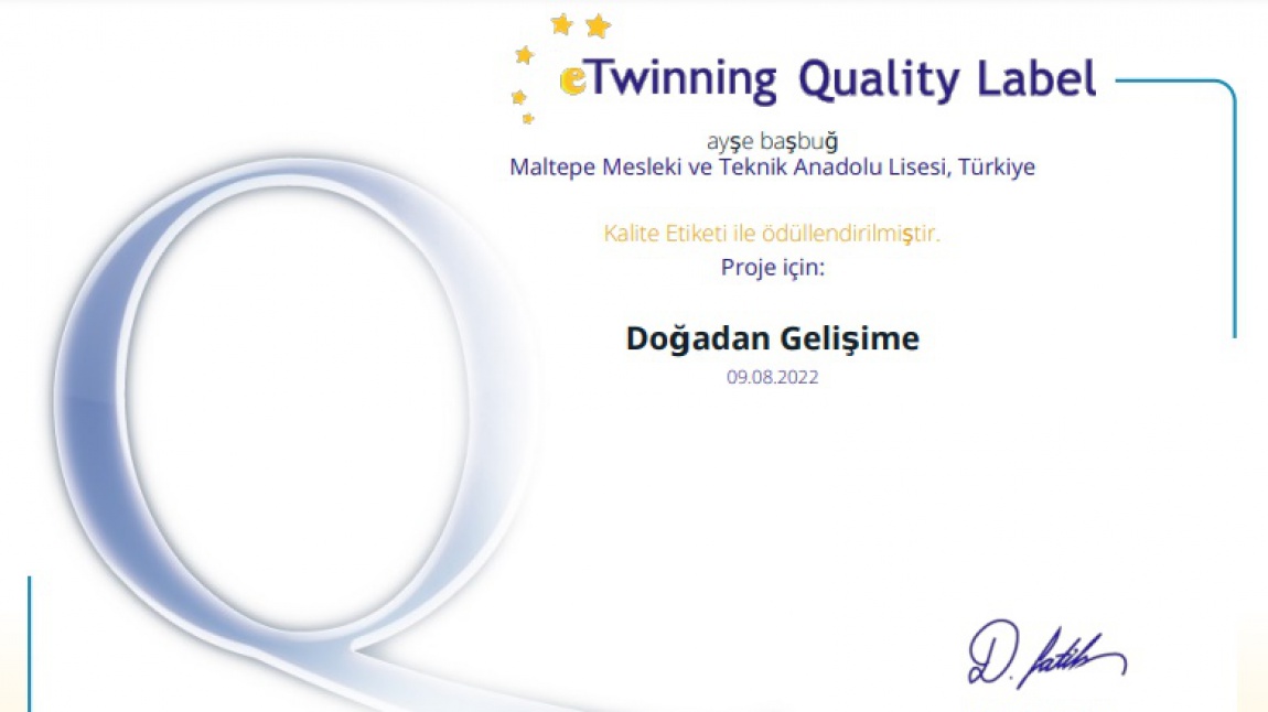 Ulusal Kalite Etiketi Ödülü- E-Twinnig 